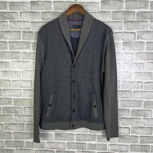 Men's Gray Shawl Collar Sweater